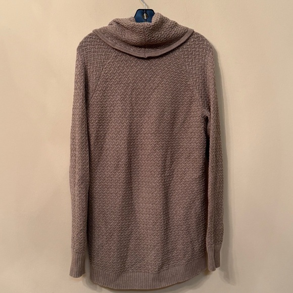 If It Were Me Tan Textured Cowl Neck Sweater Size Large Cozy Neutral Knit - Picture 3 of 5